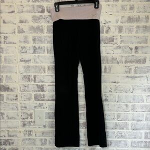 Y2K Pink Victorias Secret Fold Over Flare Yoga Pants Size XS Bling Dog Logo